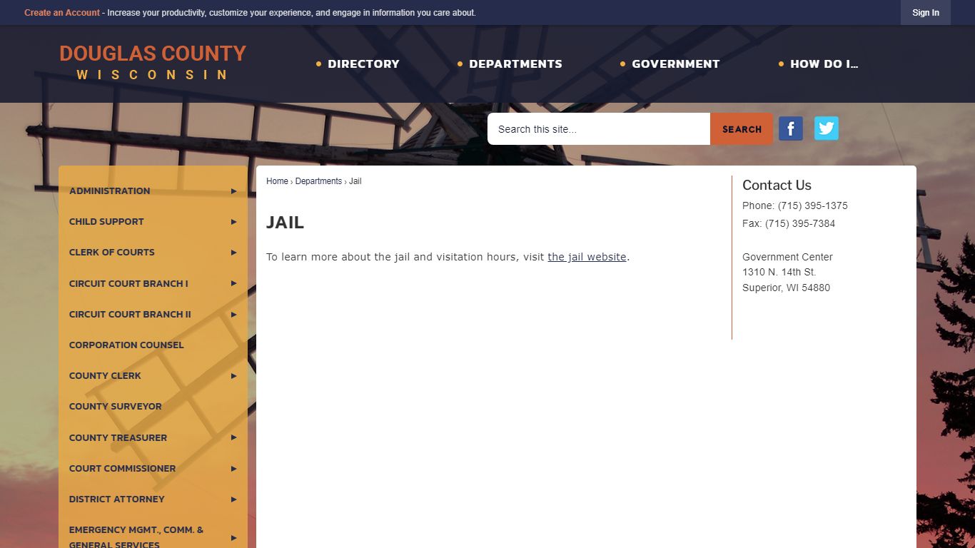 Jail | Douglas County, WI - Official Website